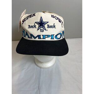 Vintage 90's Dallas Cowboys Super Bowl Back to Back Champion Hat Logo 7 NWT